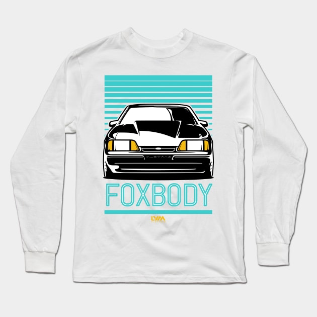 Foxbody Ford Mustang Notch Retro Long Sleeve T-Shirt by LYM Clothing